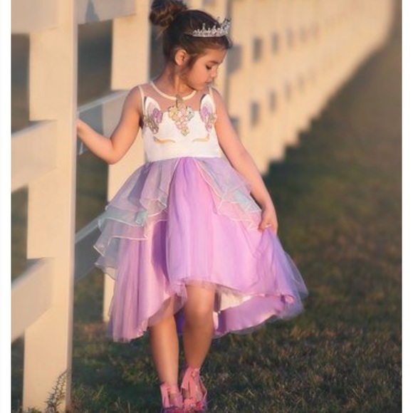 🦄 Rainbow Unicorn Princess Tulle Summer Dress 🦄 - Picture 6 of 7